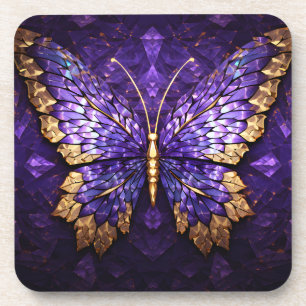Purple Butterfly Plastic Coasters