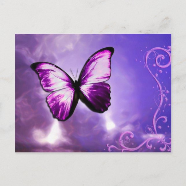 Purple Butterfly Postcard (Front)
