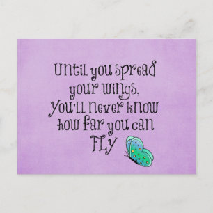 Purple Butterfly Quote Postcard