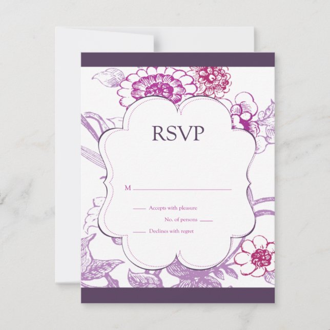 Purple Butterfly RSVP Response Card (Front)