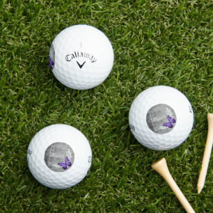 Purple Butterfly Rustic Golf Balls