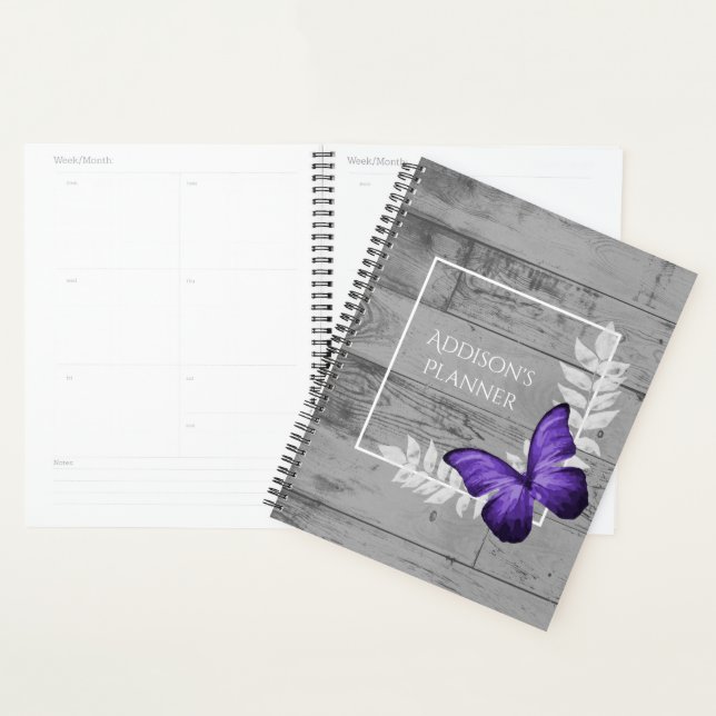 Purple Butterfly Rustic Planner (Display)