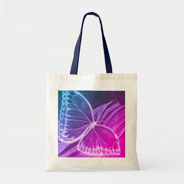 Purple Butterfly Shopper Bag (Front)