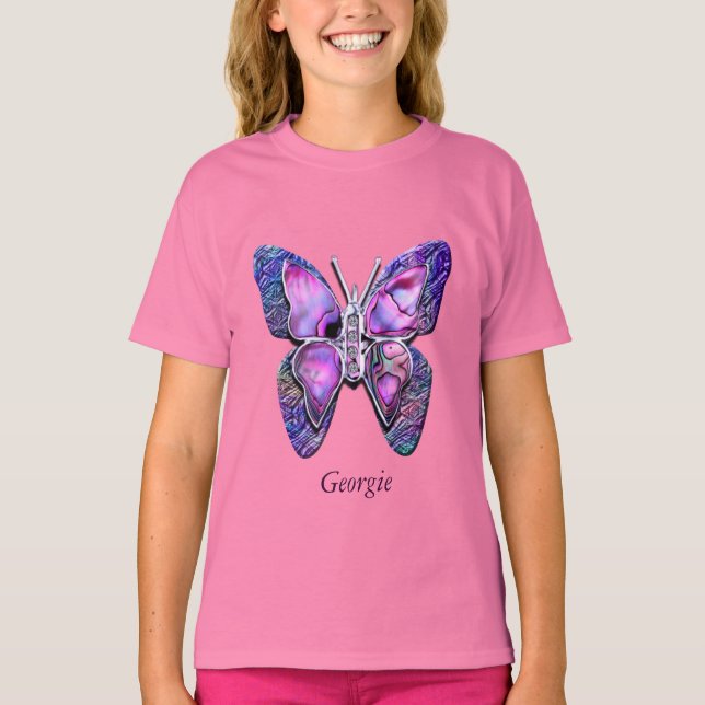 Purple Butterfly sparkle Shirt (Front)