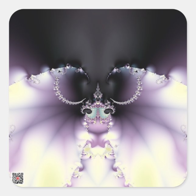 Purple Butterfly Square Sticker (Front)