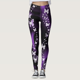 Purple Butterfly Swirl Leggings