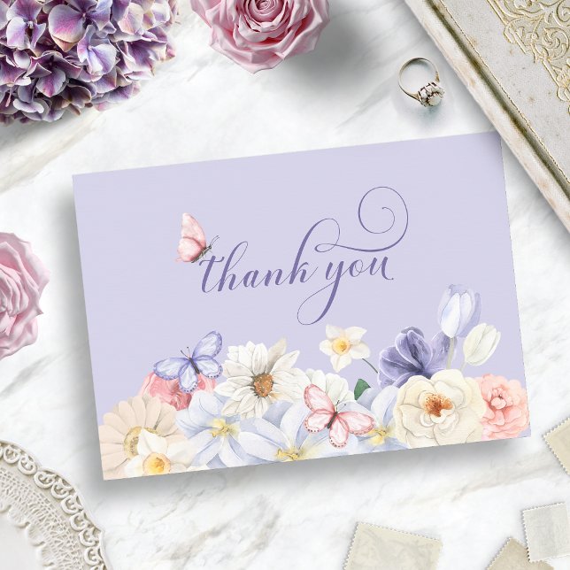 Purple Butterfly Thank You Card (Purple Butterfly Thank You Card
)