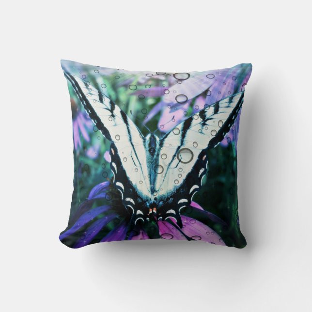 Purple Butterfly Throw Pillow (Front)