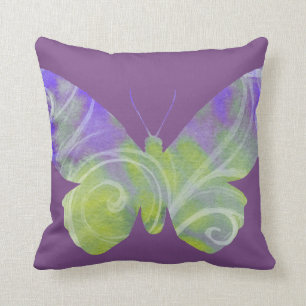 Purple Butterfly Throw Pillow