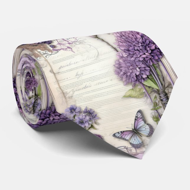 Purple Butterfly Tie (Rolled)