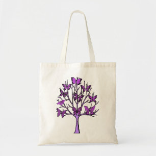 Purple Butterfly Tree of Life Butterflies Tote Bag