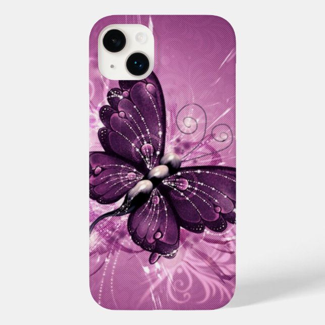 purple butterfly vector art Case-Mate iPhone case (Back)