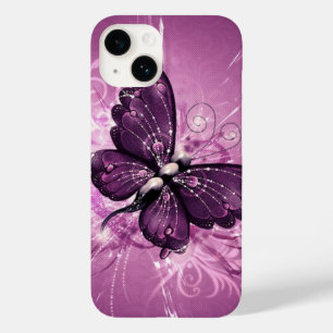 purple butterfly vector art Case-Mate iPhone 14 case