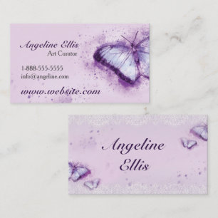 Purple Butterfly Watercolour Business Card