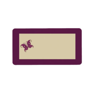 Purple Butterfly Wedding Mailing Address Label