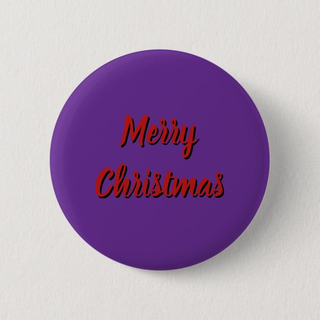 Purple Button - Merry Christmas (Front)