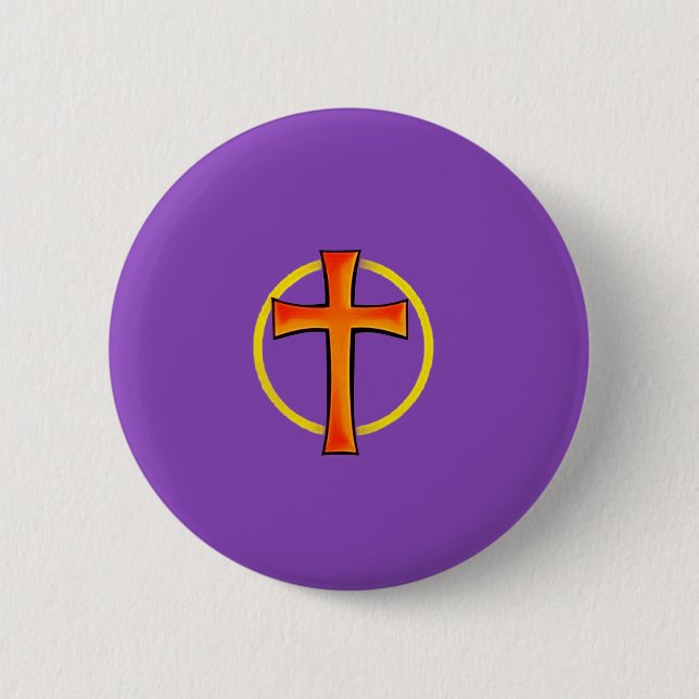Purple Button with Cross (Front)