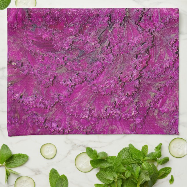 Purple Cabbage Kitchen Towel (Folded)