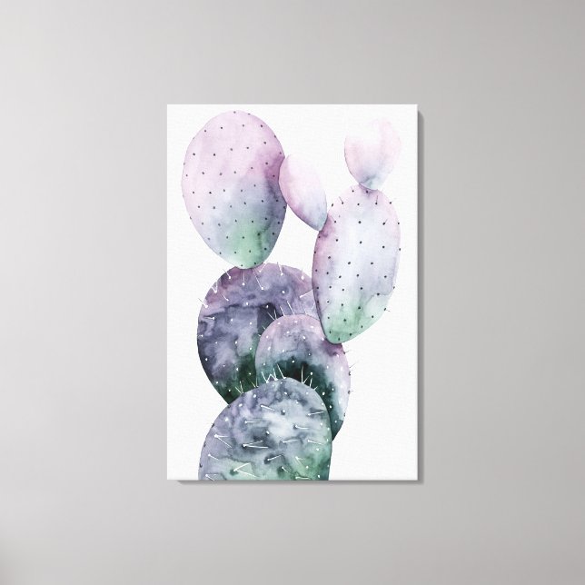 Purple Cactus Canvas Print (Front)