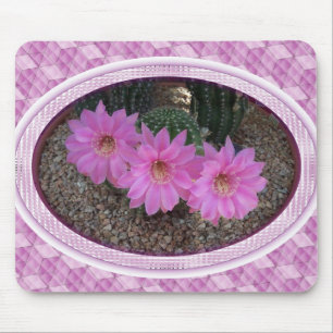 Purple Cactus Flowers Mouse Pad