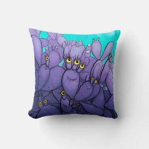 Purple Cactus Funny Succulent Cushion