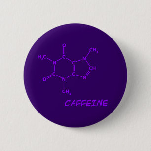 Purple Caffeine Molecule Button