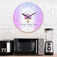 Purple Cake Bakery Glitter Drips Pastry Chef Chic