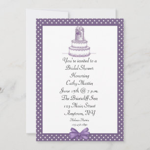 Purple Cake Dots Invitation