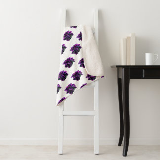 PURPLE CALATHEA SHERPA BLANKET