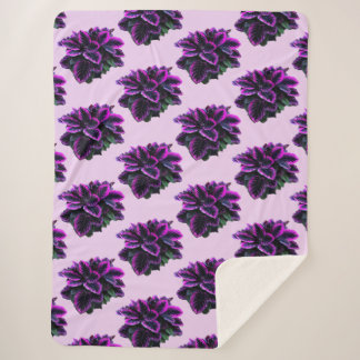 PURPLE CALATHEA SHERPA BLANKET