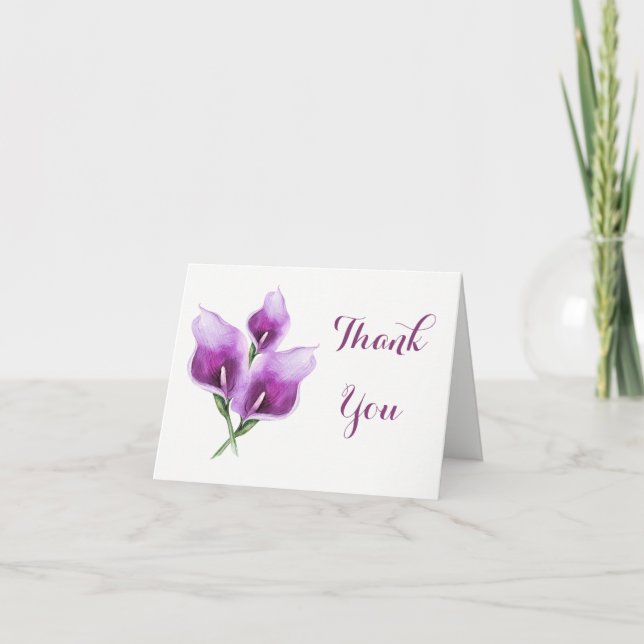 Purple Calla Lily Thank You Card (Front)