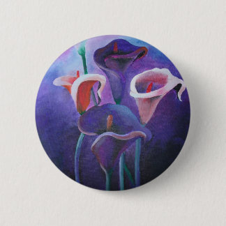 Purple Callas Lilac And Purple Art 6 Cm Round Badge