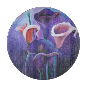 Purple Callas Lilac And Purple Art Cutting Board
