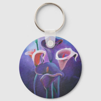 Purple Callas Lilac And Purple Art Key Ring