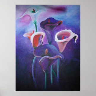 Purple Callas Lilac And Purple Art Poster