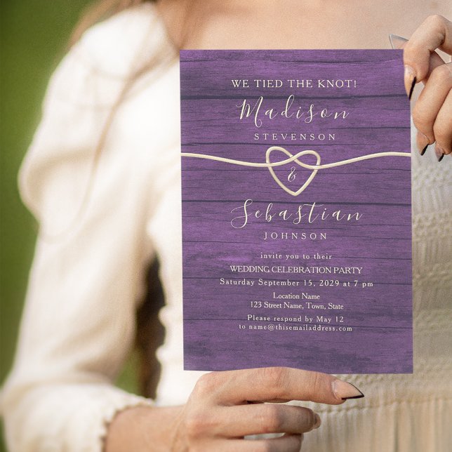 Purple Calligraphy Wedding Reception-Only Invitation (Creator Uploaded)