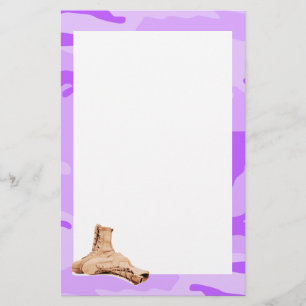 Purple Camo and Combat Boots Stationery