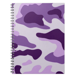 Purple camo design spiral notebook