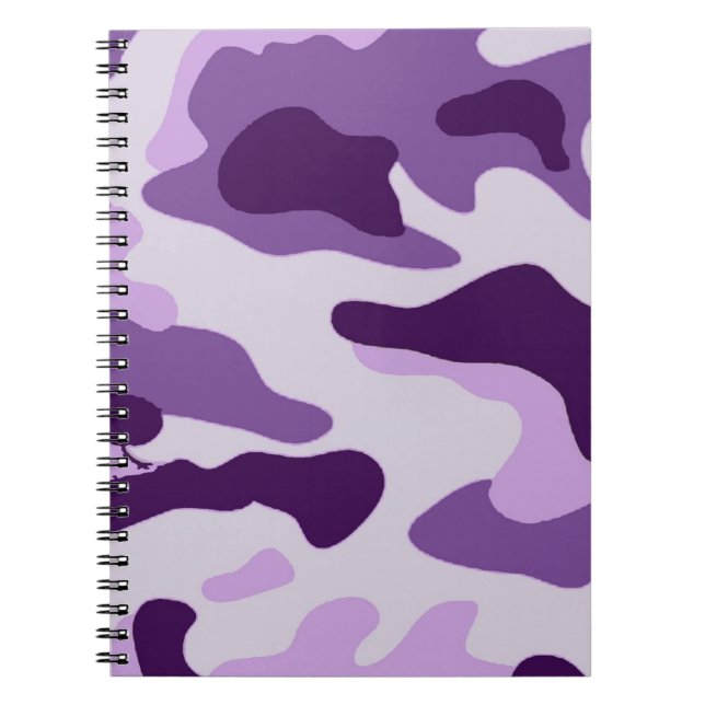 Purple camo design spiral notebook (Front)