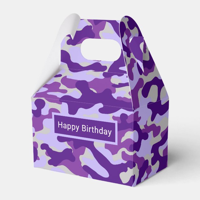 Purple Camo  Favour Box (Front Side)
