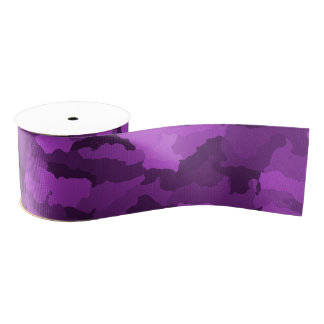 Purple Camo Grosgrain Ribbon