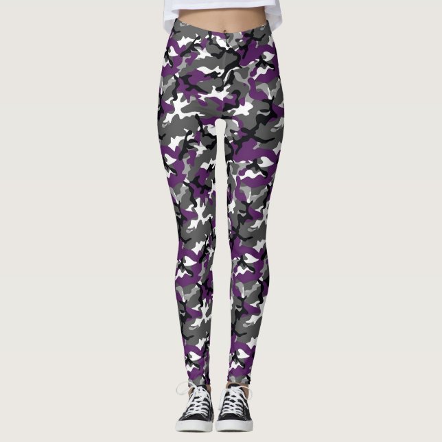 Purple Camo Leggings (Front)