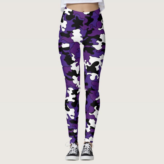 Purple Camo Leggings (Front)