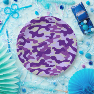 Purple Camo  Paper Plate
