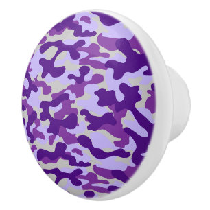 Purple Camo Pattern Ceramic Knob
