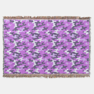 Purple Camo Throw Blanket
