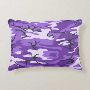 Purple Camo Throw Pillow