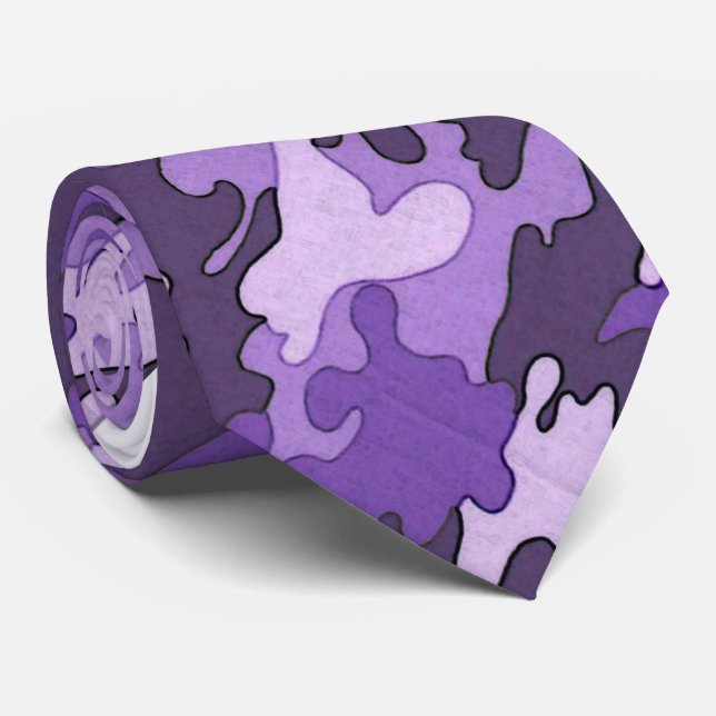 Purple Camo Tie (Rolled)