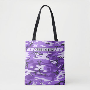 Purple Camo Tote w/ Custom Text Bag