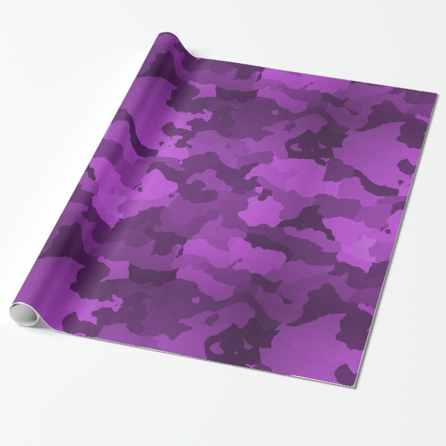 Purple Camo Wrapping Paper (Unrolled)